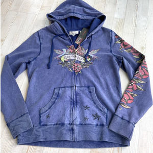 NWT Ed Hardy Graphic Full Zip Hoodie | Size Large